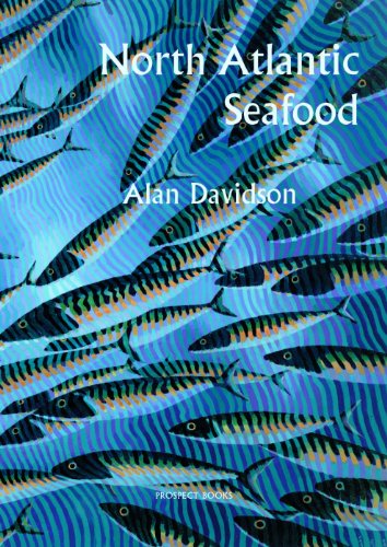 Book cover: "North Atlantic Seafood" with schools of mackerel illustration.