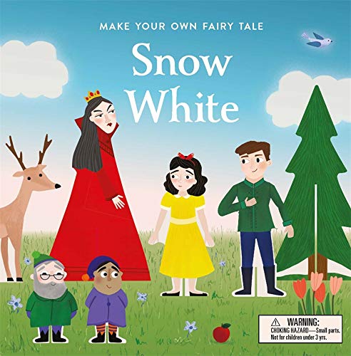 Snow White storybook cover with characters, deer, and a forest scene.