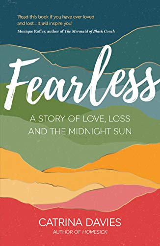 Book cover for "Fearless" with white title and colorful landscape design.