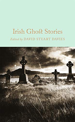 Book cover: "Irish Ghost Stories" with a graveyard scene.