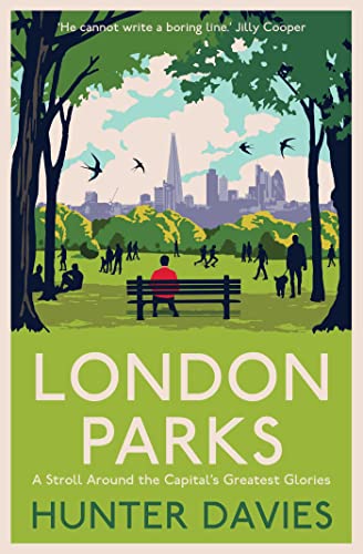 Book cover depicting a green London park with people and the city skyline.