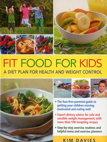 Book cover: "Fit Food for Kids" with images of healthy food and children.