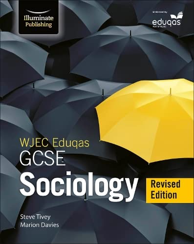 Sociology textbook cover with dark umbrellas and one bright yellow umbrella.