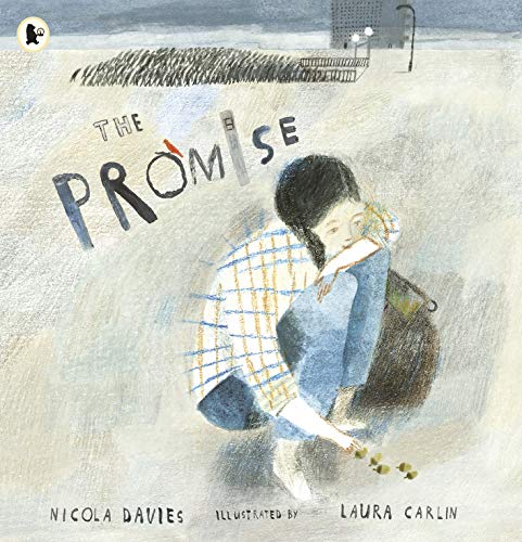 Book cover: sad child with backpack, illustrated in watercolor style.