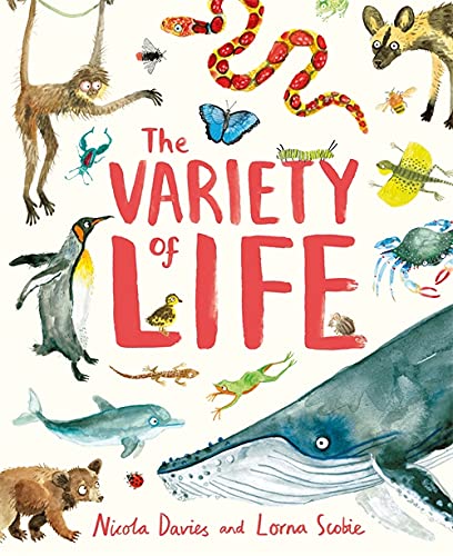 Book cover with watercolor illustrations of diverse animals and plants.