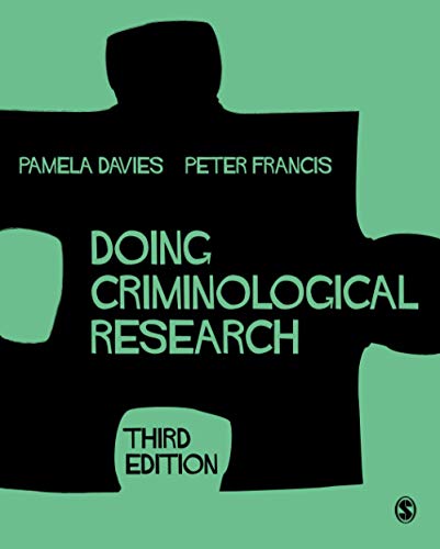 Book cover: "Doing Criminological Research," third edition, with a puzzle piece design.