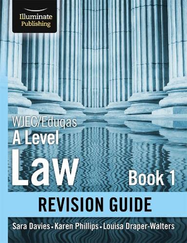 Revision guide cover for WJEC/Eduqas A Level Law, Book 1.