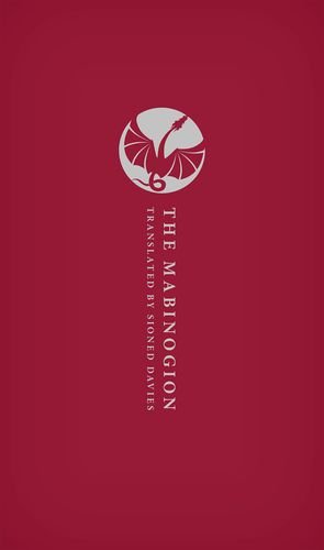 Red book cover featuring a white dragon emblem and vertical text reading The Mabinogion.