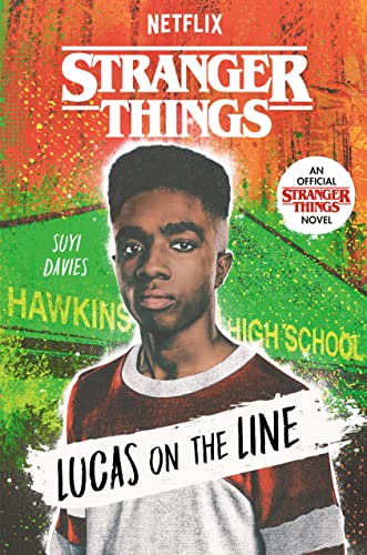 Book cover featuring Lucas from Stranger Things against a green and orange textured background.