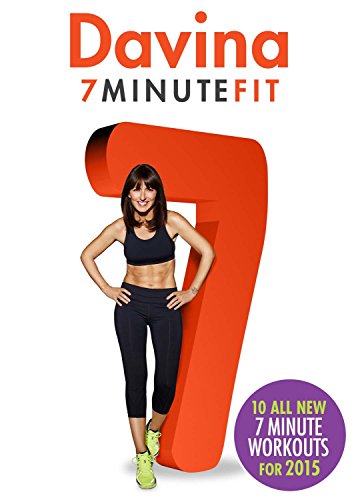 Davina McCall poses beside a large red number 7 on a DVD cover.