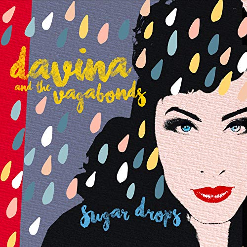 Album cover featuring a woman's face with colorful raindrops and text "Davina and the Vagabonds".