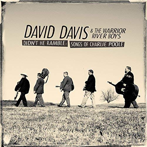 CD cover: David Davis & The Warrior River Boys walking in a field.