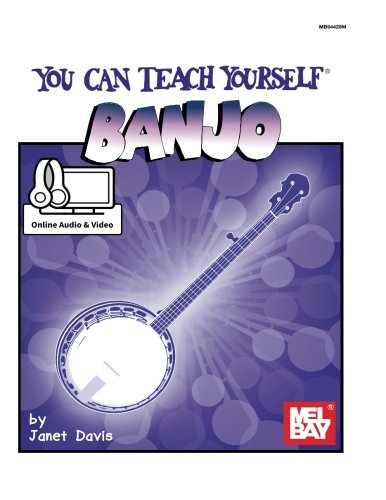 Book cover: "You Can Teach Yourself Banjo" with banjo illustration.