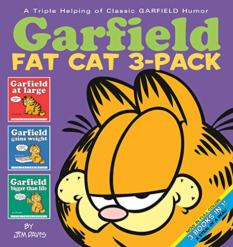 Cover of Garfield Fat Cat 3-Pack featuring three book covers and a large Garfield.