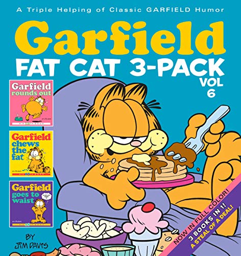 Garfield 3-pack of comic books featuring the orange cat eating pancakes.