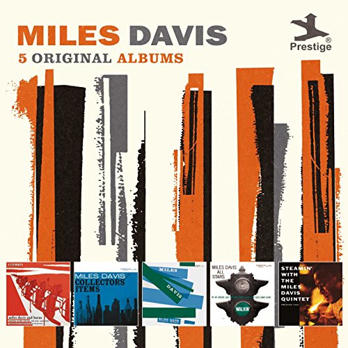 CD cover for Miles Davis’ “5 Original Albums” with abstract design.