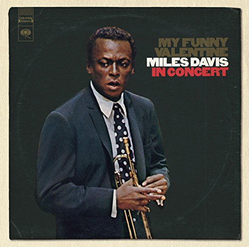 Miles Davis holding a trumpet on the album cover "My Funny Valentine.