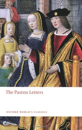 Book cover: "The Paston Letters" with medieval portrait detail.