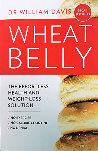 Book cover for Wheat Belly by Dr. William Davis featuring a stack of bagels.