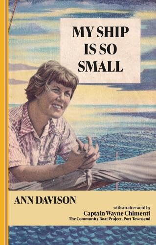Book cover featuring a smiling woman at the helm of a boat.
