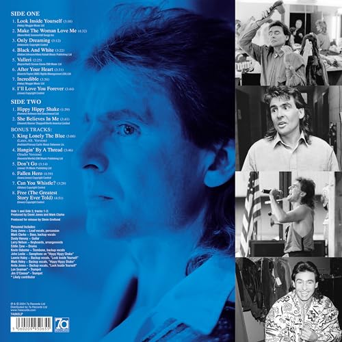 Back cover of Davy Jones Incredible vinyl featuring tracklist and black and white photos.