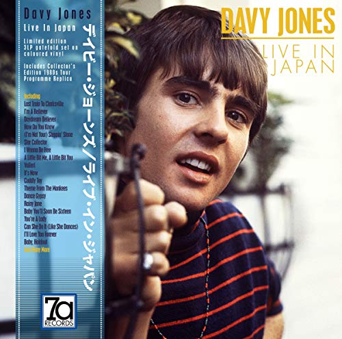 Album cover for Davy Jones’ “Live In Japan” coloured vinyl, featuring a portrait.