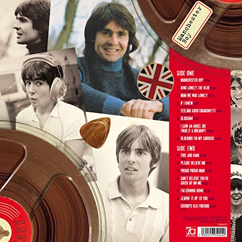 Record sleeve for Davy Jones' "Manchester Boy" with photos and tracklist.