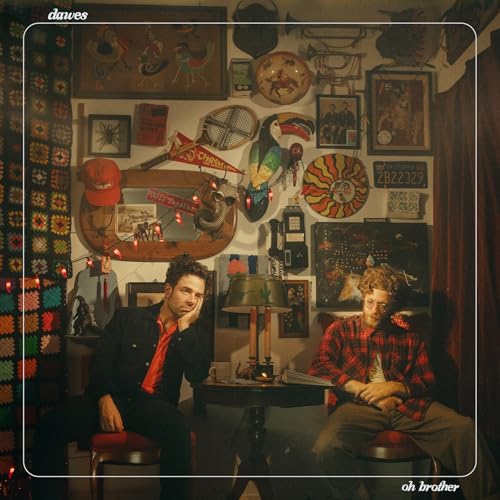 CD cover for Dawes’ “Oh Brother” featuring two men and wall decor.