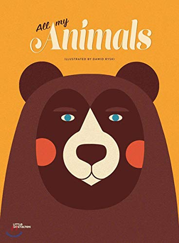 Book cover with illustrated bear face on a yellow background.