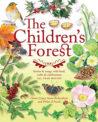 Book cover with floral illustrations, a robin, and the title “The Children’s Forest.”