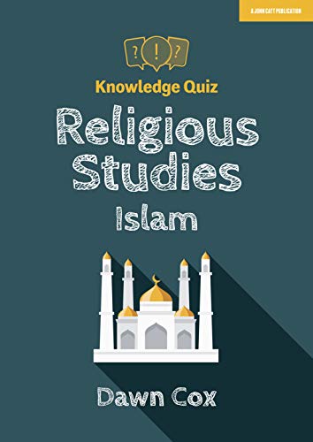 Book cover: "Knowledge Quiz: Religious Studies - Islam" with mosque illustration.