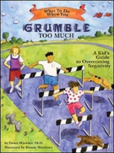 Book cover depicting children jumping hurdles with a grumpy cloud overhead.