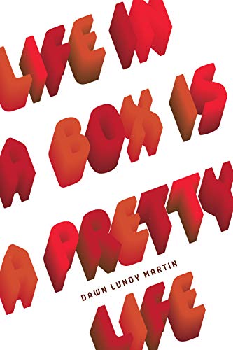 Book cover with repeating, 3D red and orange text on white background.