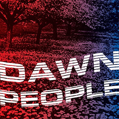 Stylized red and blue image of trees with "DAWN PEOPLE" in bold white text.