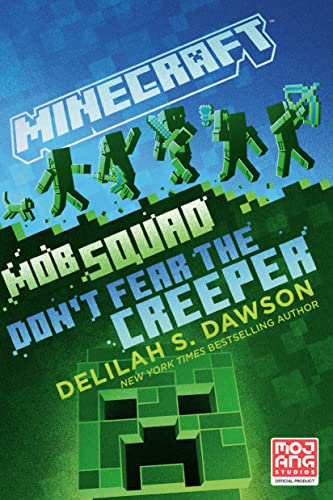 Minecraft novel cover featuring green pixelated characters and a creeper face.