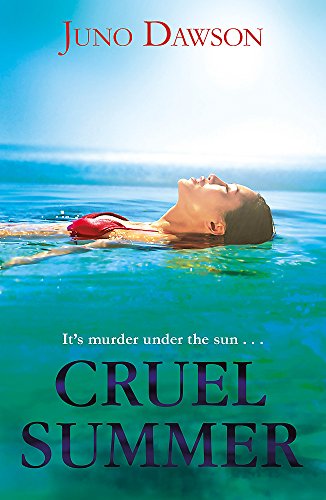 Book cover: woman floating in water, title “Cruel Summer” in large text.