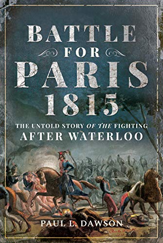 Book cover depicting 1815 battle scene with soldiers on horseback.