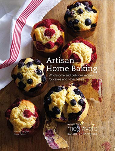 Book cover featuring blueberry and raspberry muffins, title “Artisan Home Baking”.