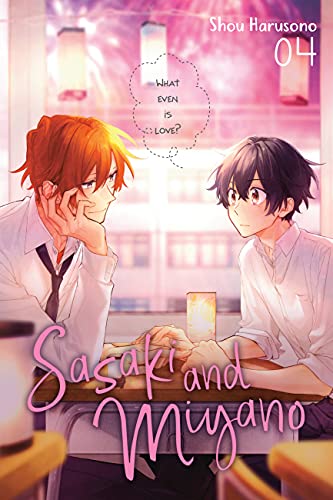 Manga cover featuring two young men with colorful hair, questioning love.
