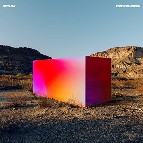 CD cover for Dayglow’s “People In Motion” featuring a colorful cube landscape.