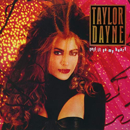 Taylor Dayne album cover featuring a portrait of the artist against a red background.