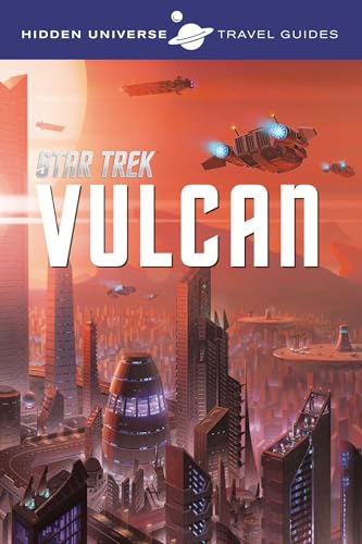 Star Trek Vulcan travel guide cover with futuristic city and spaceships.