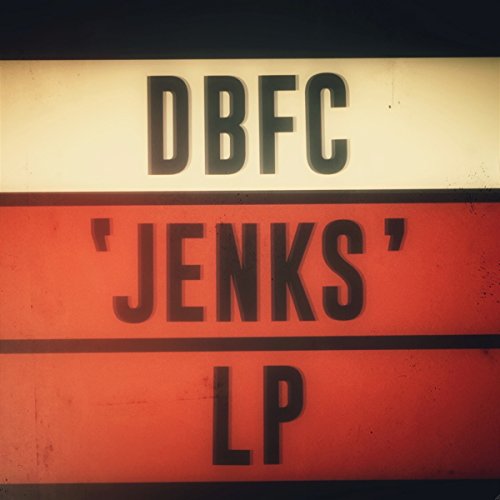 Vinyl record cover with bold black text: "DBFC Jenks LP" on red and beige.
