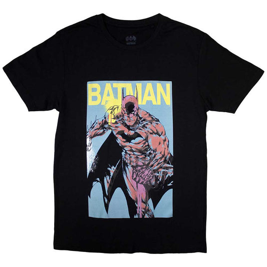 Small unisex Batman t-shirt with a colourful, pop art-style design.