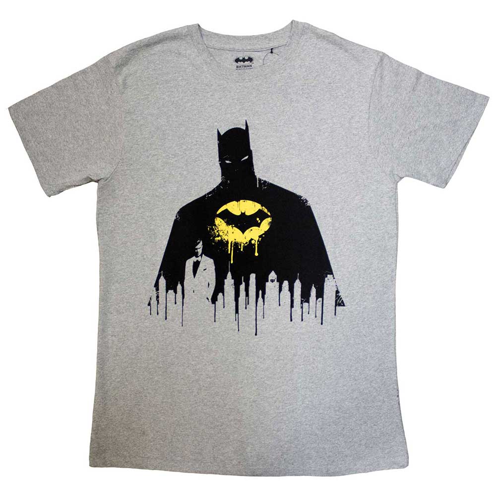 Black t-shirt with a dripping Batman silhouette graphic, medium size.