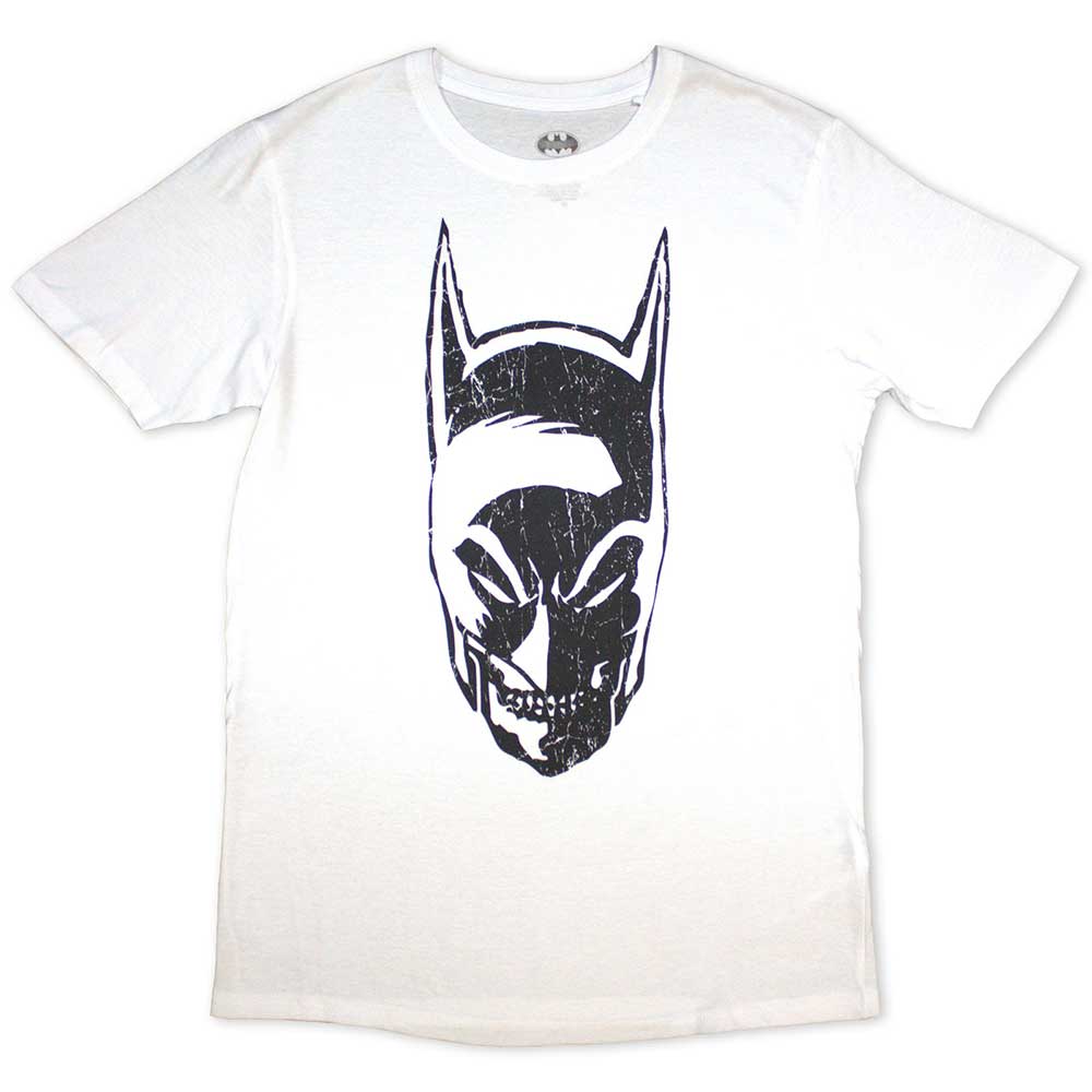 Black t-shirt featuring a snarling Batman face graphic, extra large size.