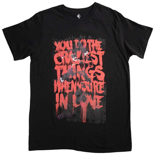 Harley Quinn themed DC Comics t-shirt, likely colorful and featuring chaotic imagery.