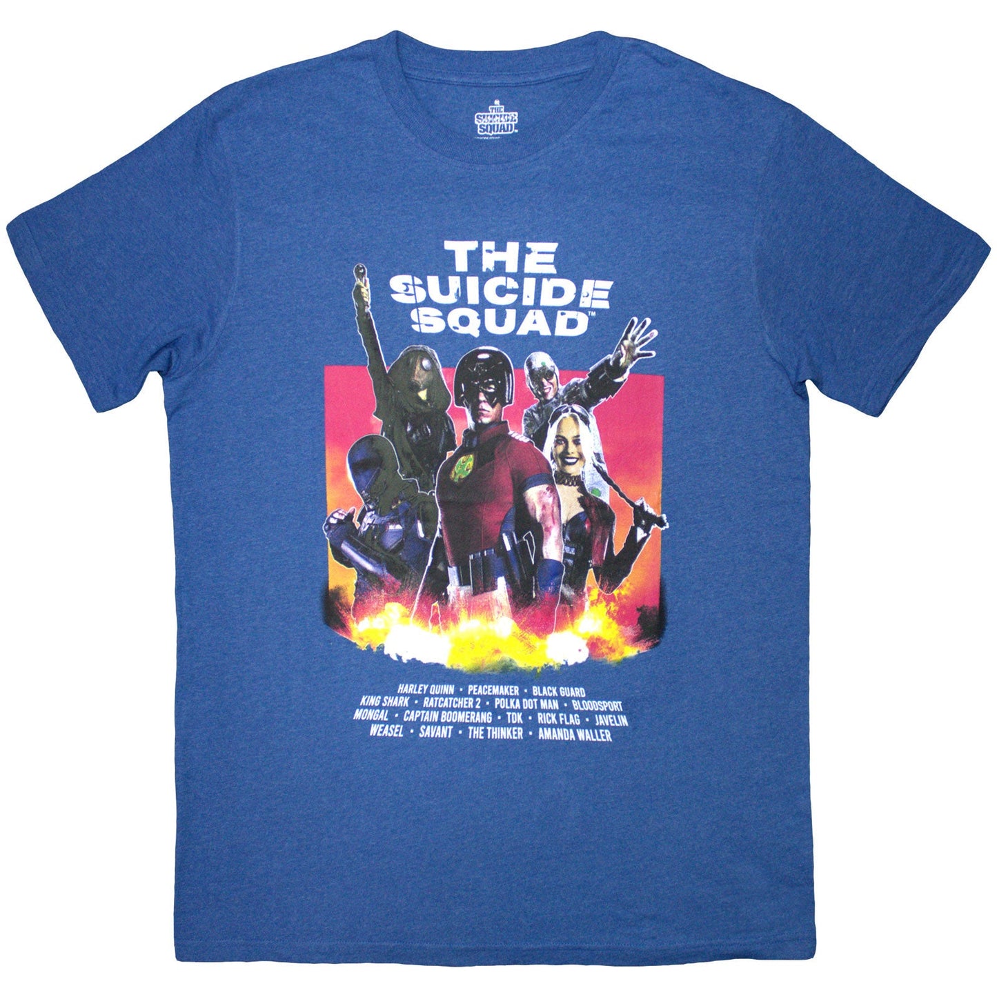 Black t-shirt featuring a colorful poster image from the movie Suicide Squad.