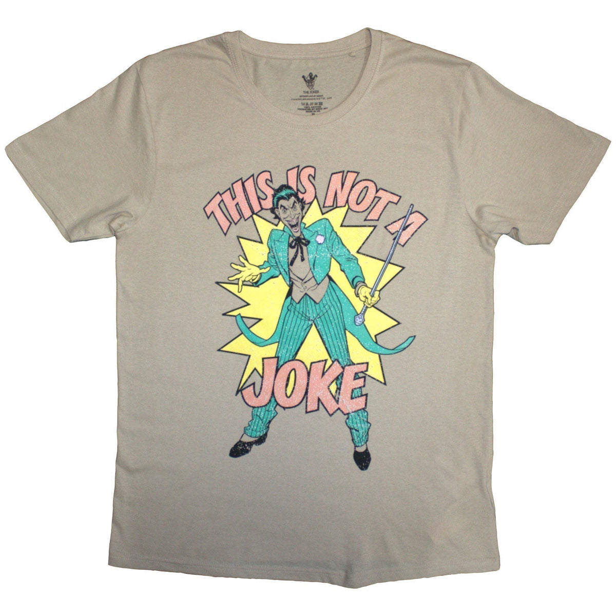 DC Comics t-shirt, small size, with text "This Is Not A Joke".
