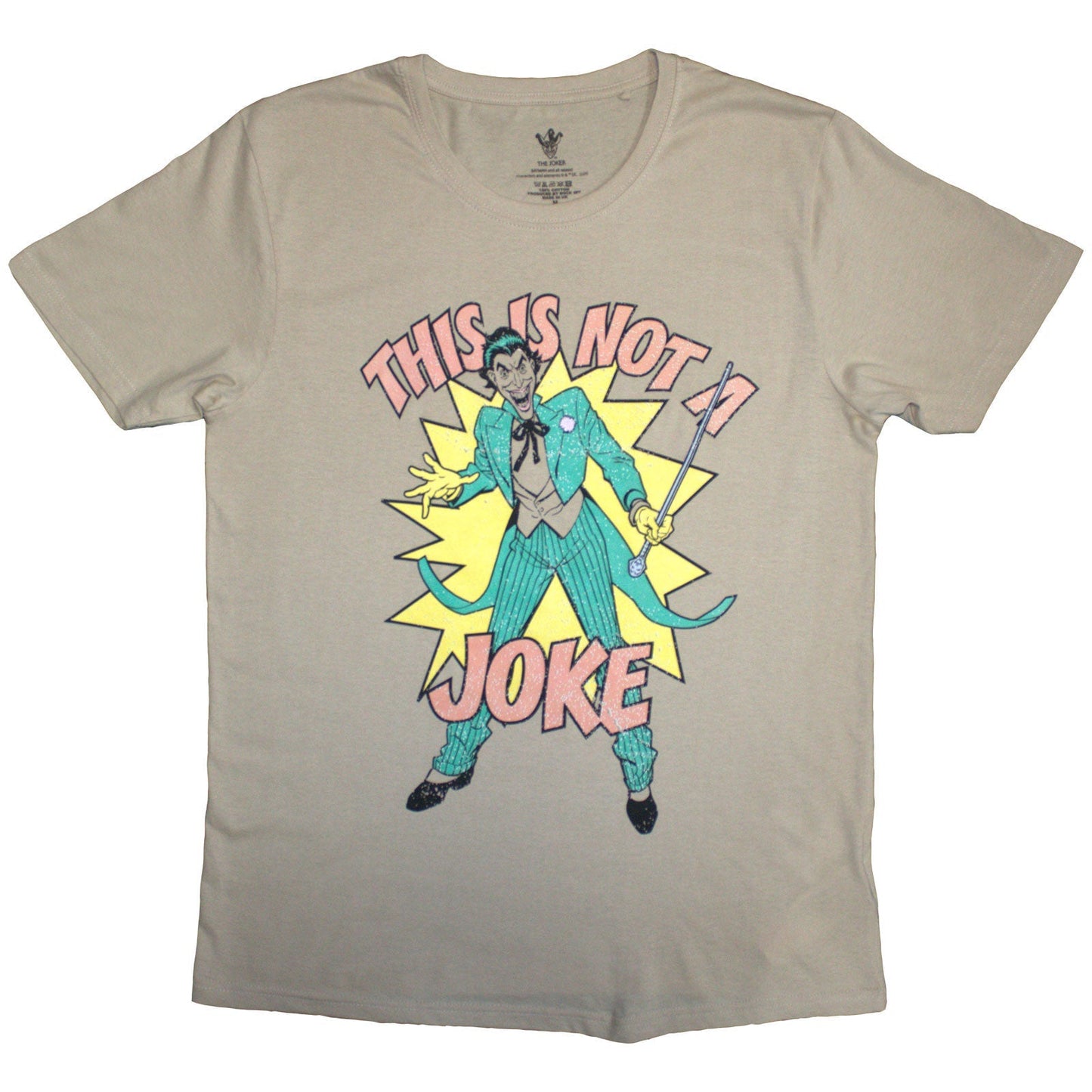 DC Comics t-shirt, small size, with text "This Is Not A Joke".